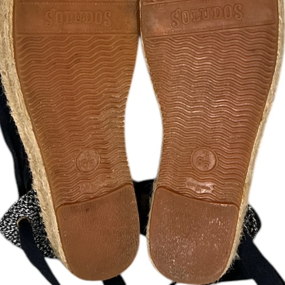 Soludos Blue Lace Up Denim Espadrille Shoes 6.5